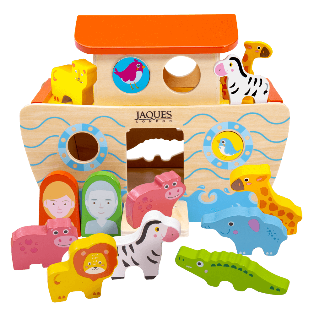 Wooden Noahs Ark - Wooden Animal Toy Complete with Animals