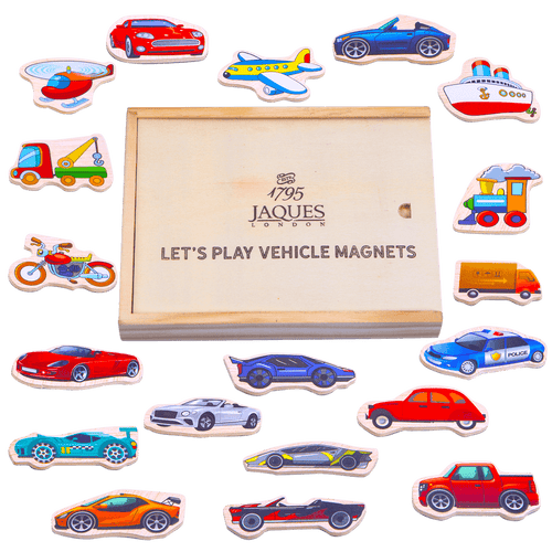 Wooden vehicle magnets with storage box