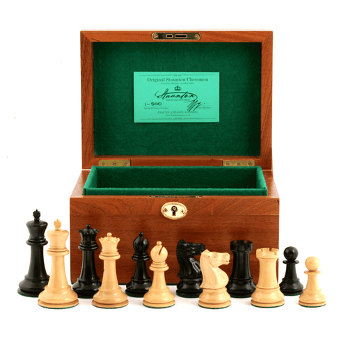 Chess Pieces - 1930 Edition 3.5" with Mahogany Box [lifestyle]