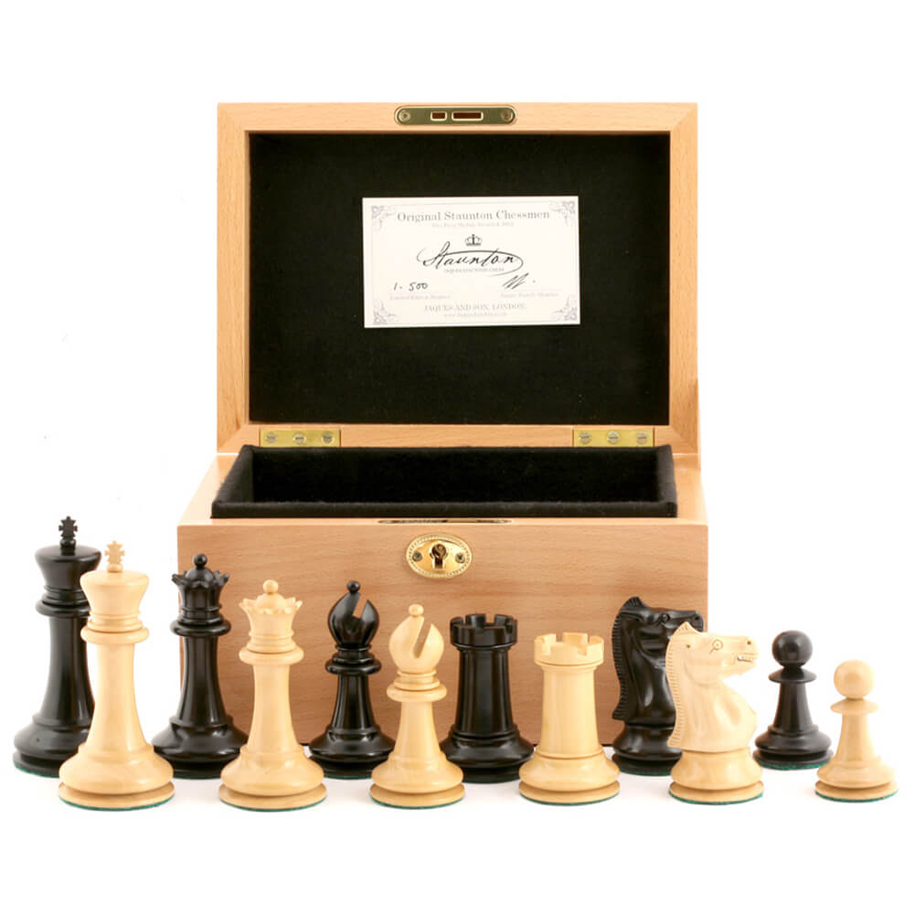 Staunton Chess Pieces | 1869 4 inch Boxwood and Ebony – Jaques of London