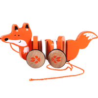 Wooden pull along fox