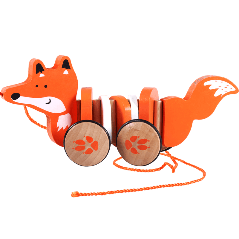 Wooden pull along fox