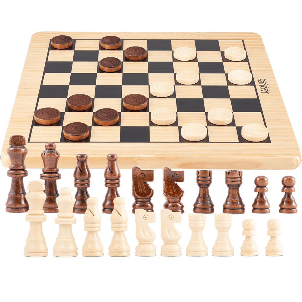 Wooden Chess Set | Chess Set Including Draughts Pieces – Jaques of London