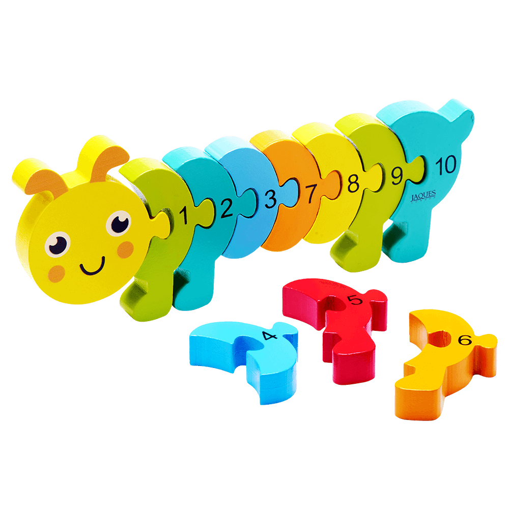 Colourful wooden counting caterpillar