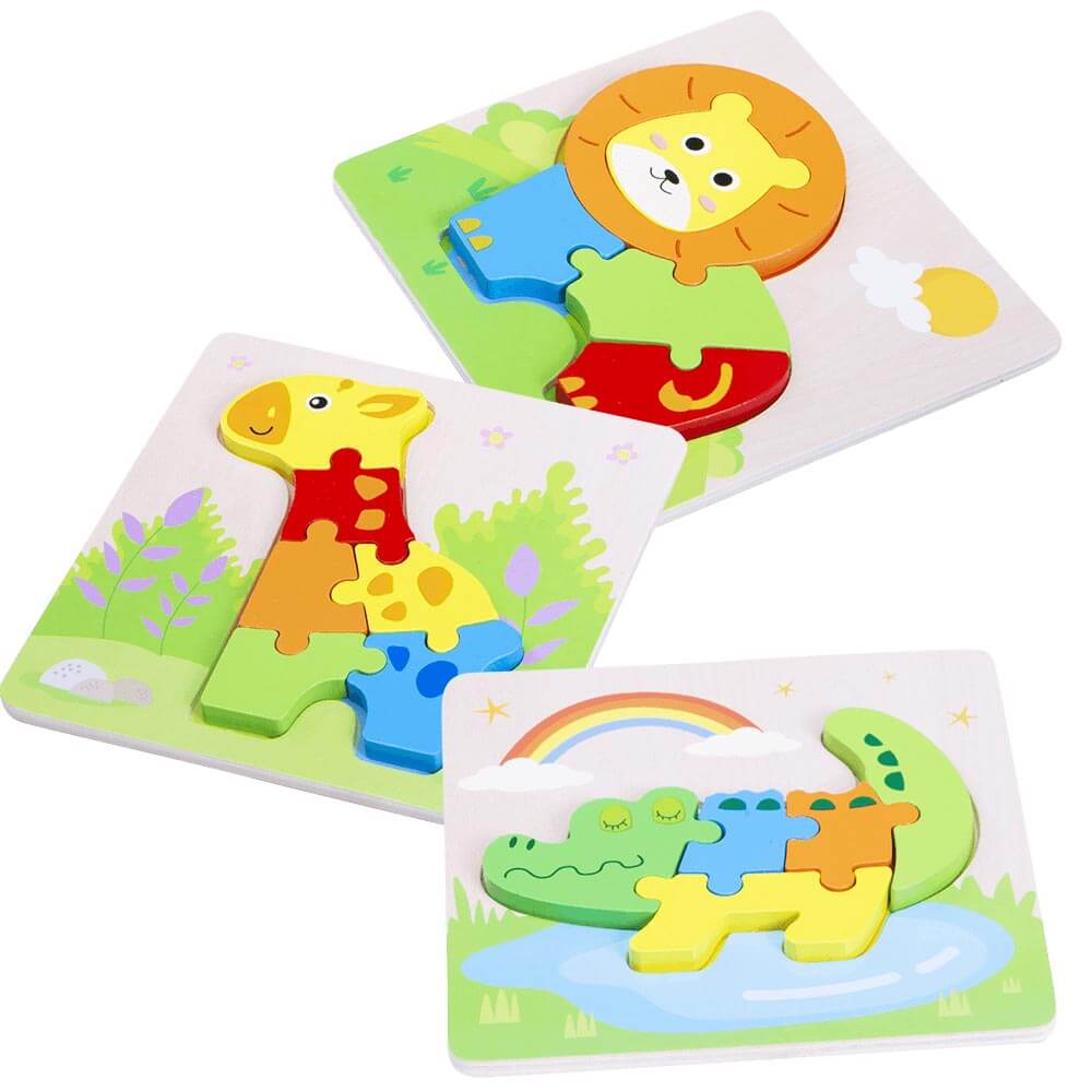 Lion, giraffe and crocodile early years jungle jigsaw puzzles