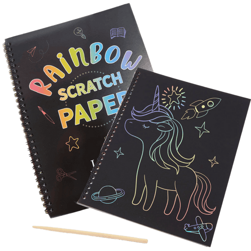 Kids-Rainbow-Scratch-Paper-Art-Book---With-scraping-tool-and-unicorn-picture