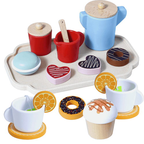 Children's wooden tea set