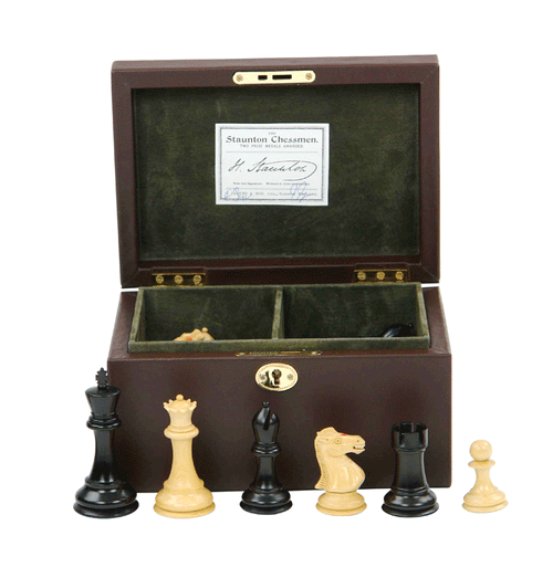 Chess set - 1972 Fischer Spassky 3.5" in Leather Box