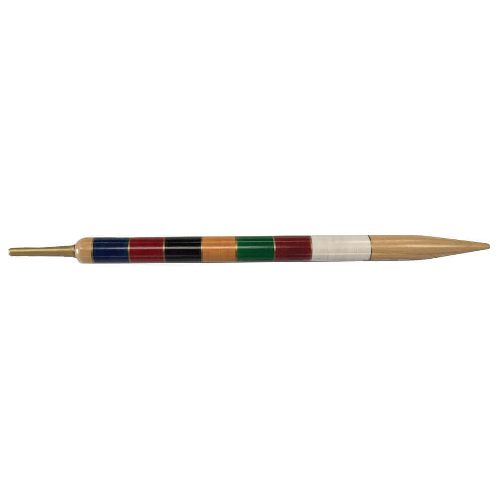 Croquet 6 colour winning peg with golden tip. 6 colours are blue, red, black, yellow, green, wine  