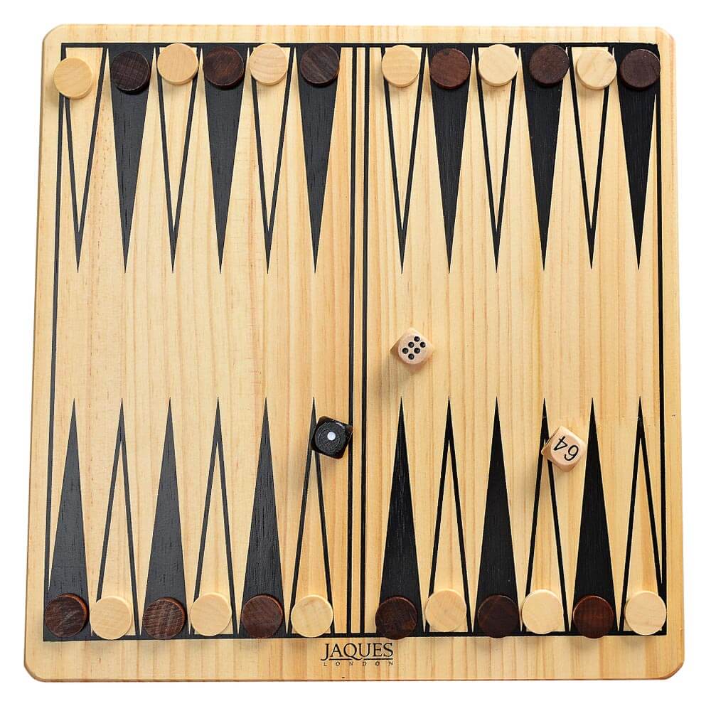 Backgammon flat wooden board game