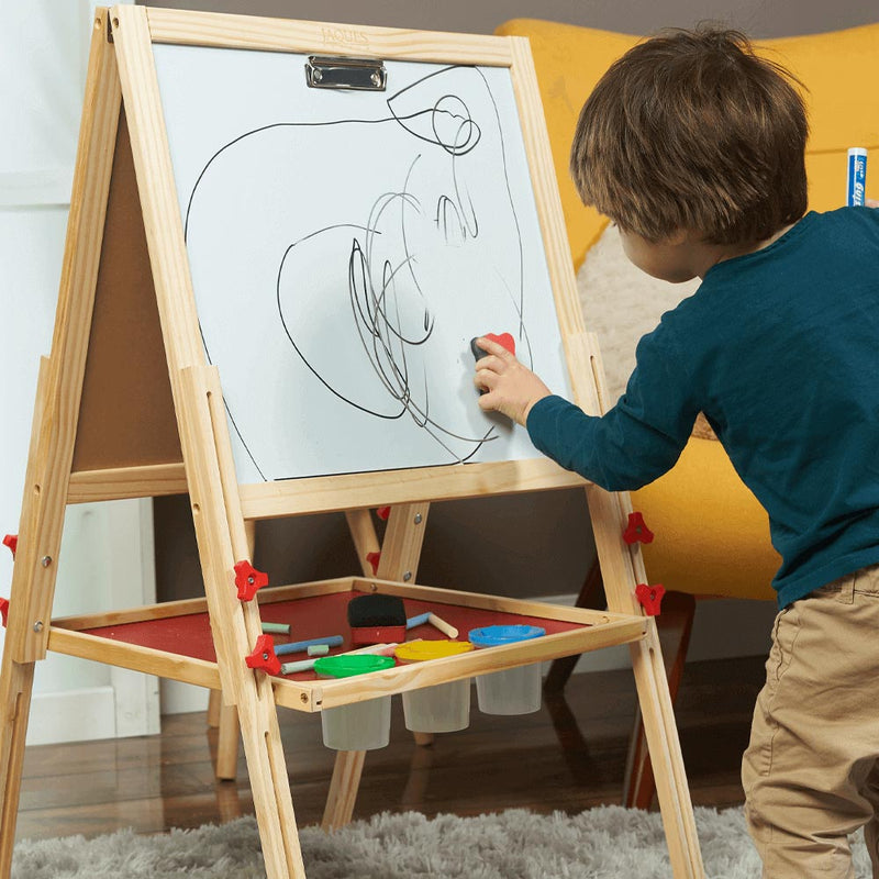 NUKied Kids Art Easel, Foldable Wooden Easel for Kids 3 in 1 Kids