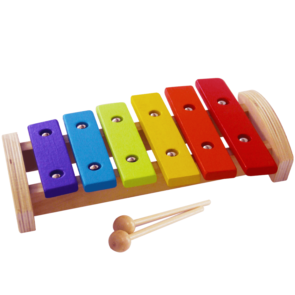 Kids musical xylophone - Colourful xylophone with 6 notes and 2 battens