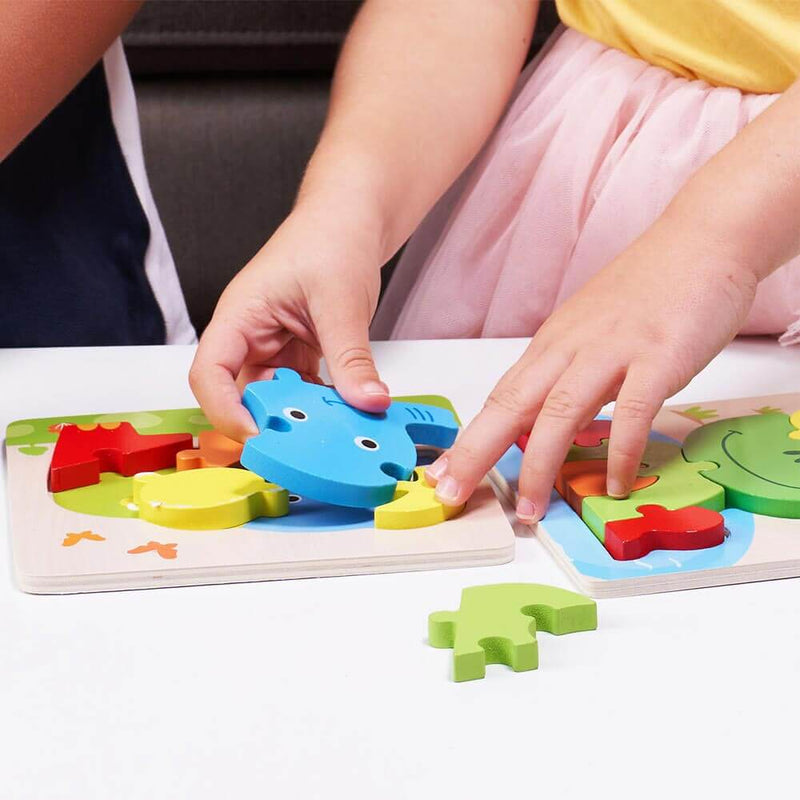 Wooden Puzzle Board  Geometric Stacking Toy