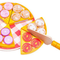 Kids' Wooden Pizza Oven Pretend Play Kitchen Toy With Cutting Food,  Educational & Learning Toy