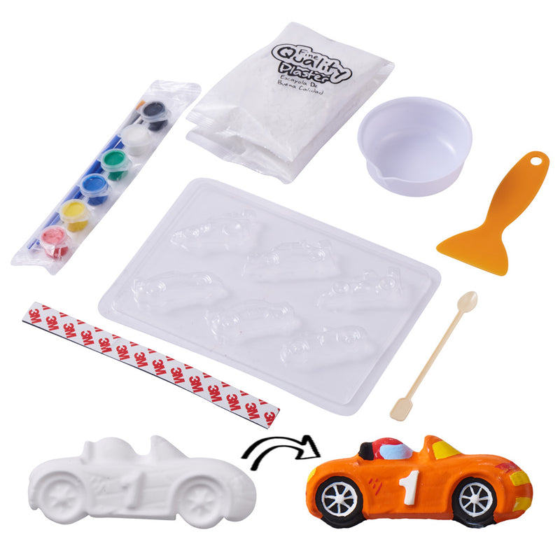 Kids Plaster Paint Kit Crafts and Arts Set - Traffic Car Art and
