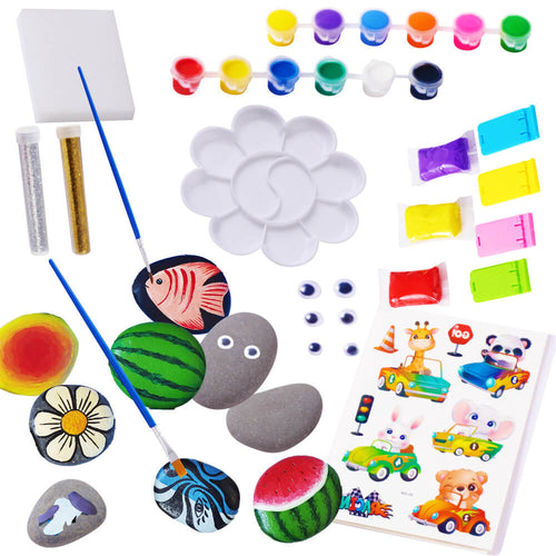 [fill] Kids Rock Painting Set With Temporary Tattoos